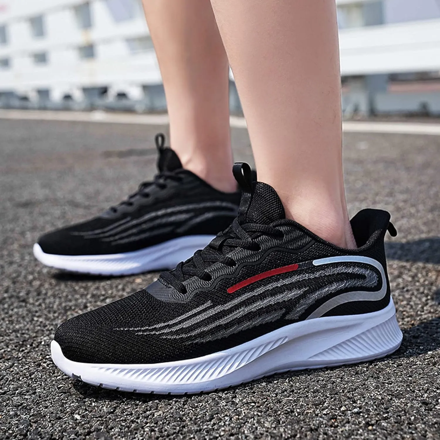 Men Sports Shoes Fashion New Pattern Mesh Breathable Comfortable Flat Bottom Thick Bottom Mens Air Low Sneaker
