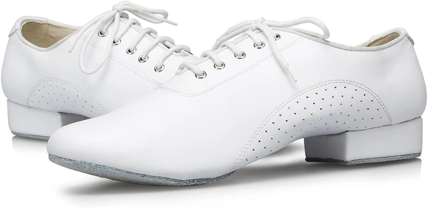 Mens Ballroom Dance Shoes for Latin Salsa Tango with Standard Block Heel