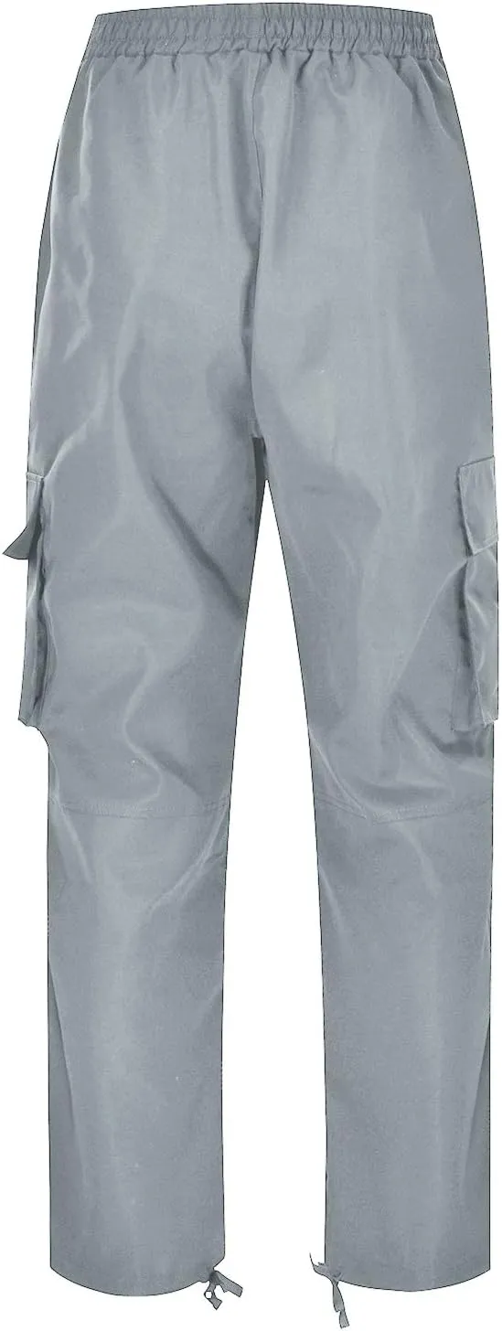 Mens Cargo Pants Classic Fit Pants, Cotton Work Pants, Casual Elastic Waist Solid Color Sports Sweatpants Multi Pcckets