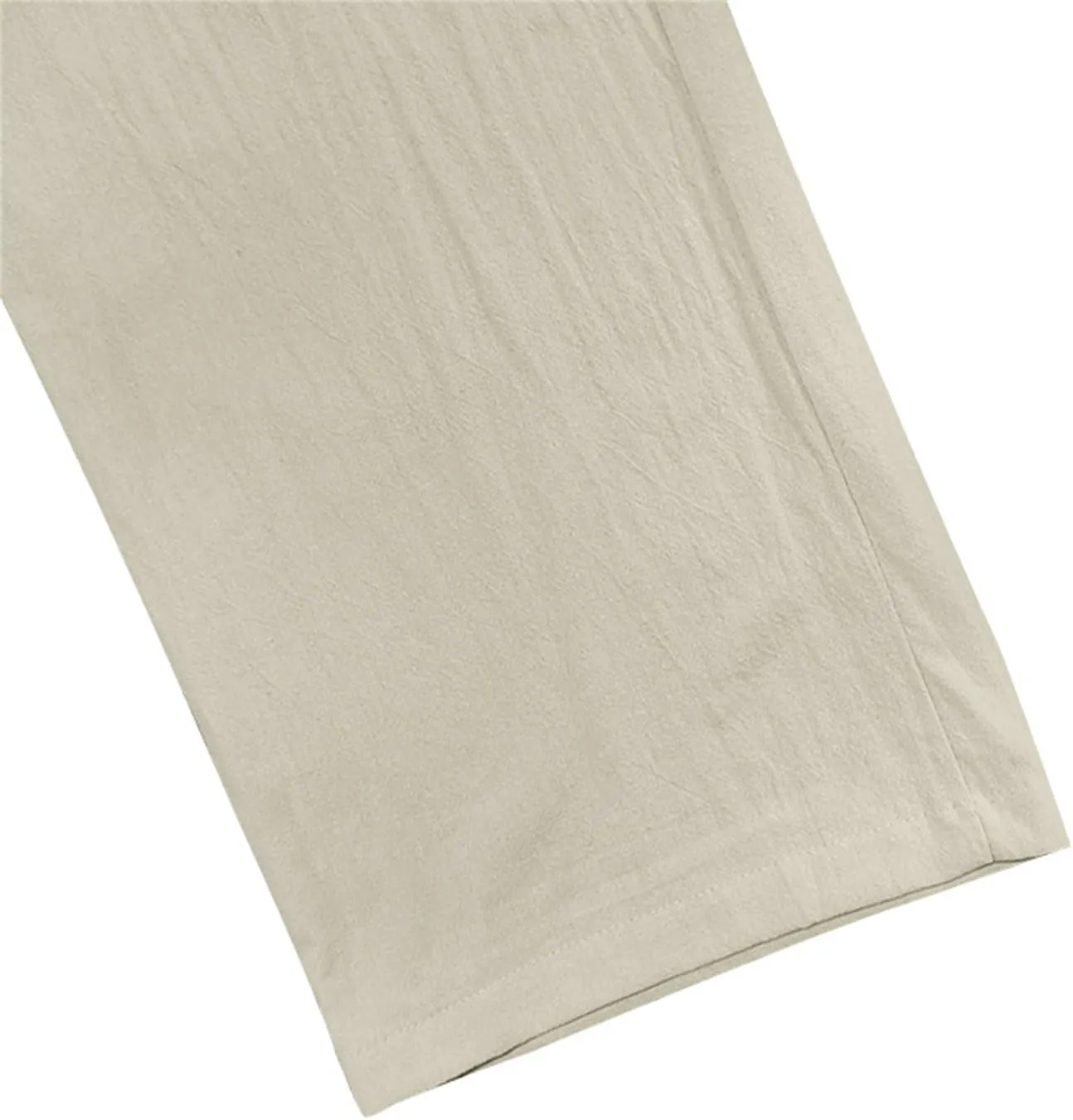 Men's Cotton Linen Pants Drawstring Wide Leg Trousers Moisture Wicking Baggy Trousers Breathable Comfy Basic Pants