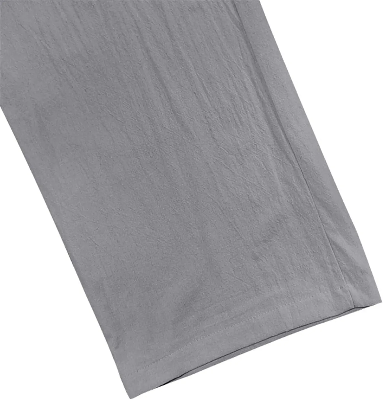 Men's Cotton Linen Pants Drawstring Wide Leg Trousers Moisture Wicking Baggy Trousers Breathable Comfy Basic Pants