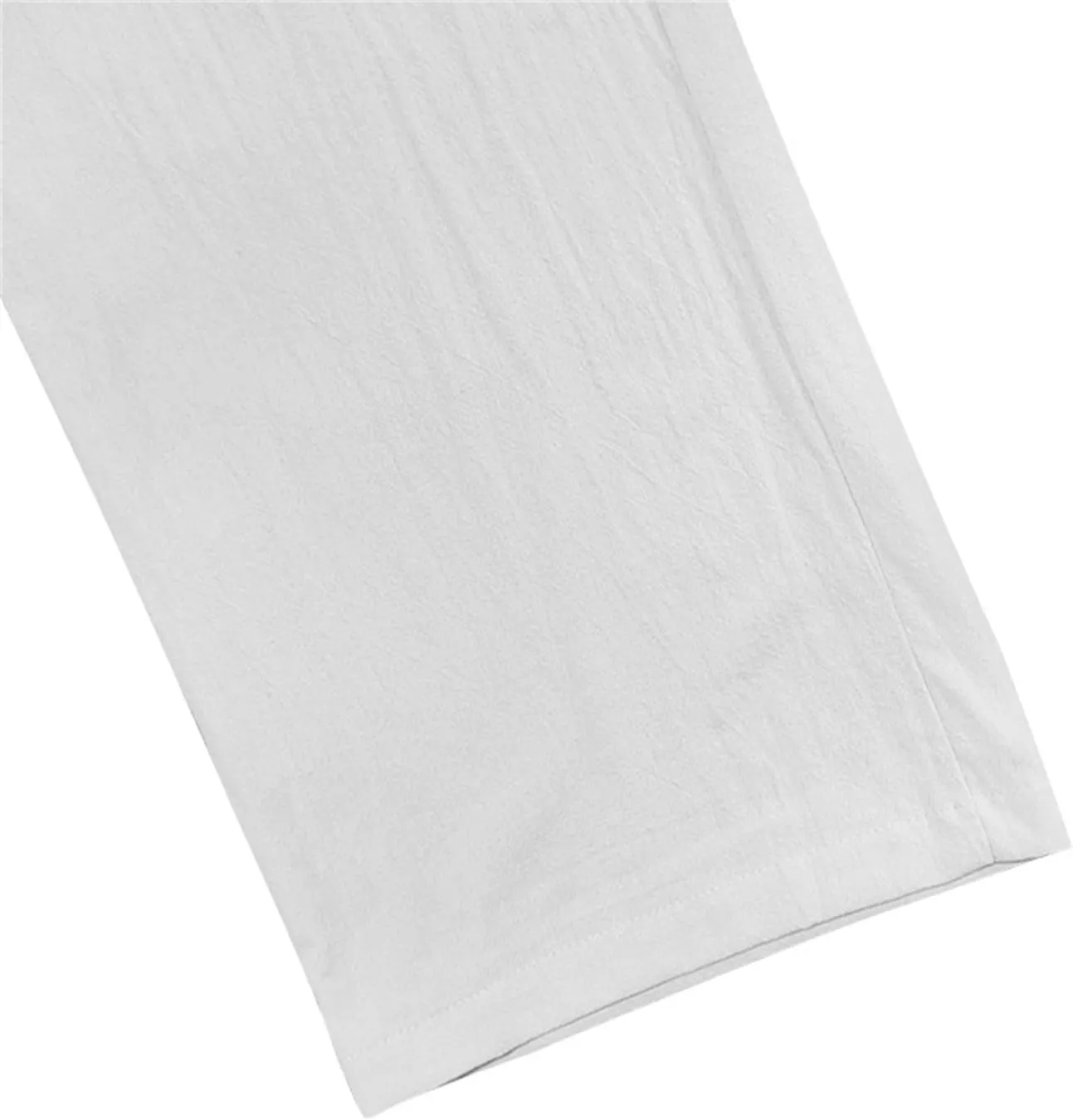 Men's Cotton Linen Pants Drawstring Wide Leg Trousers Moisture Wicking Baggy Trousers Breathable Comfy Basic Pants