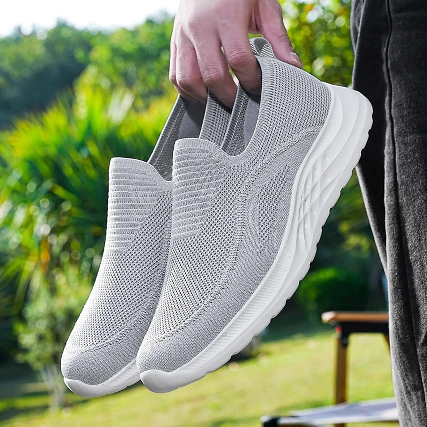Men's Fashion Versatile Walking Shoes Comfortable Lightweight Casual Walking Shoe Soft Flat Soled Elderly Shoes