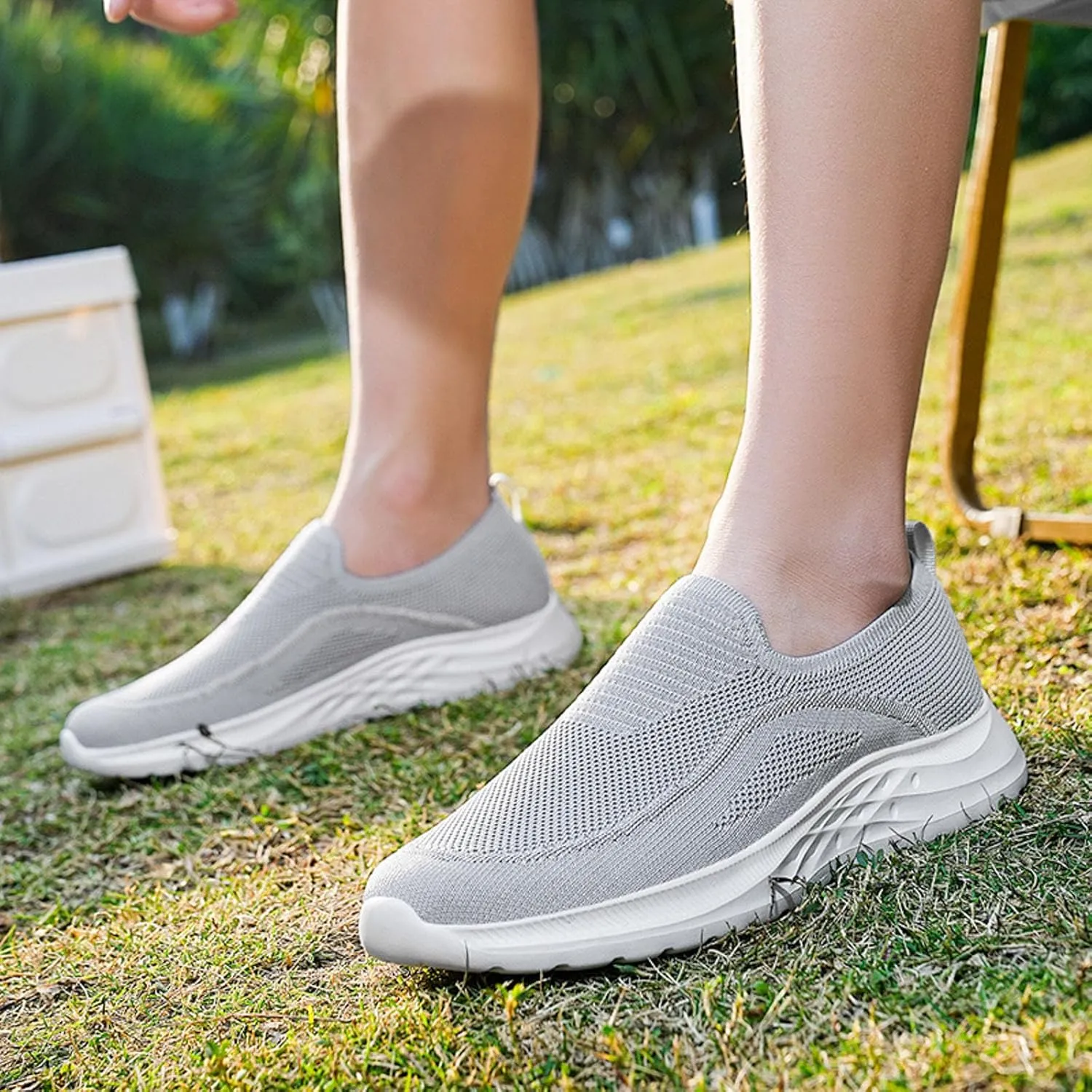 Men's Fashion Versatile Walking Shoes Comfortable Lightweight Casual Walking Shoe Soft Flat Soled Elderly Shoes