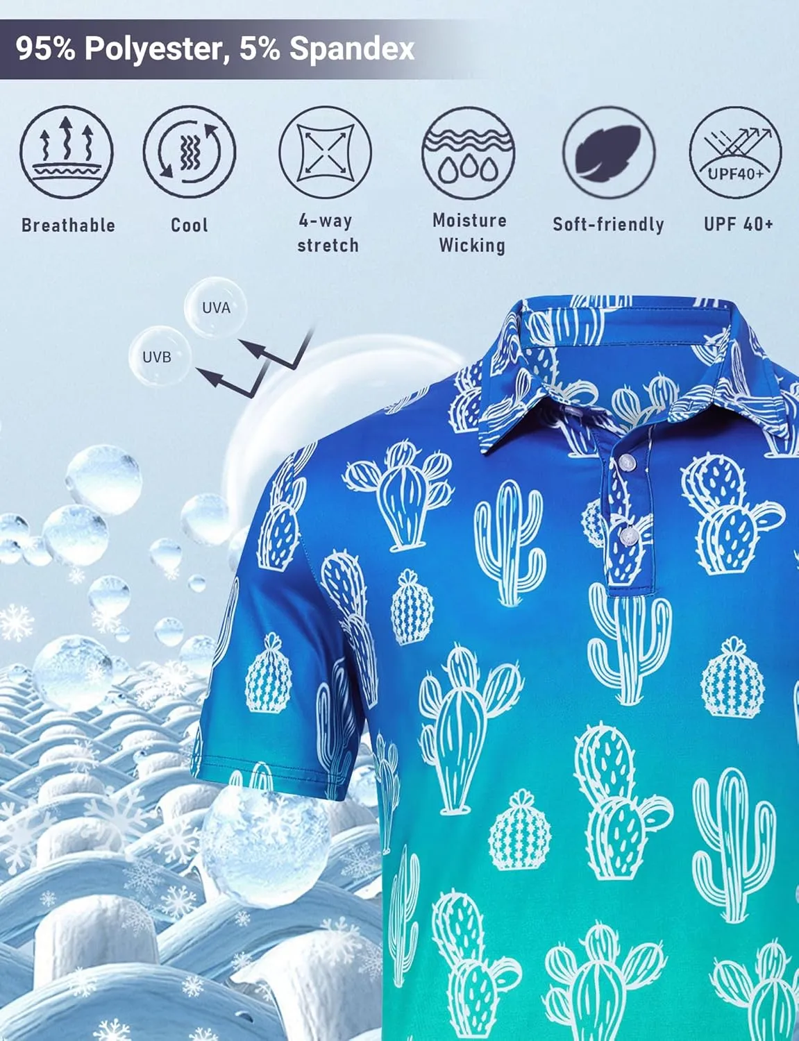 Mens Funny Golf Shirts for Men Polo Performance Moisture Wicking Dry Fit Shirt M-XXL