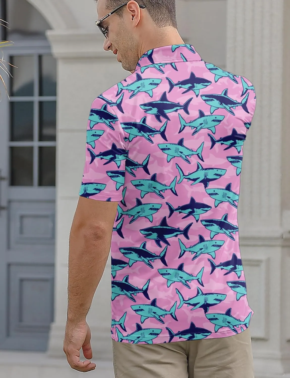 Mens Funny Golf Shirts for Men Polo Performance Moisture Wicking Dry Fit Shirt M-XXL