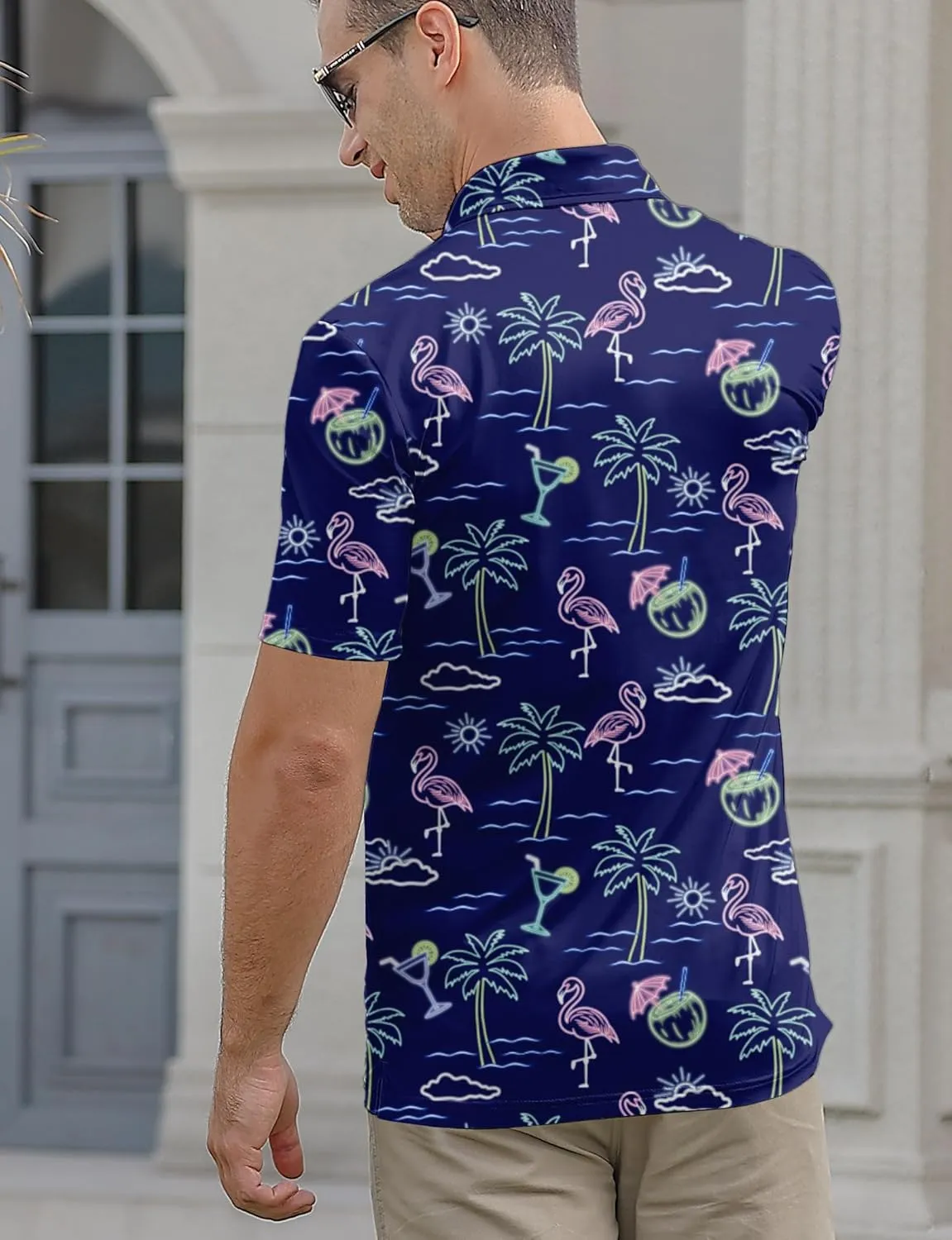 Mens Funny Golf Shirts for Men Polo Performance Moisture Wicking Dry Fit Shirt M-XXL