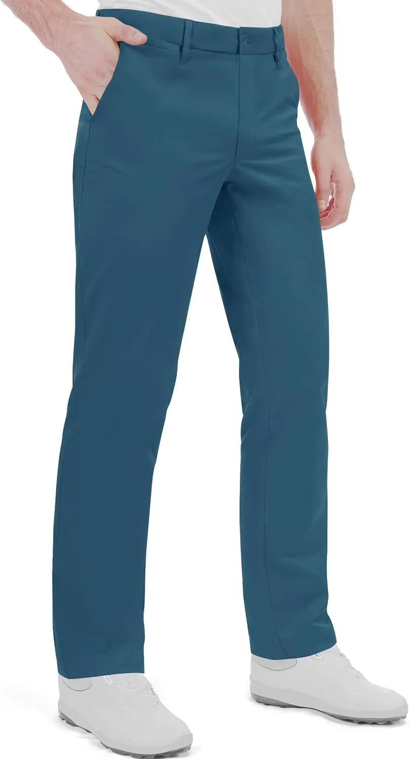 Men's Golf Pants Stretch Waist Slim Fit Tapered Classic Fit Golf Pants