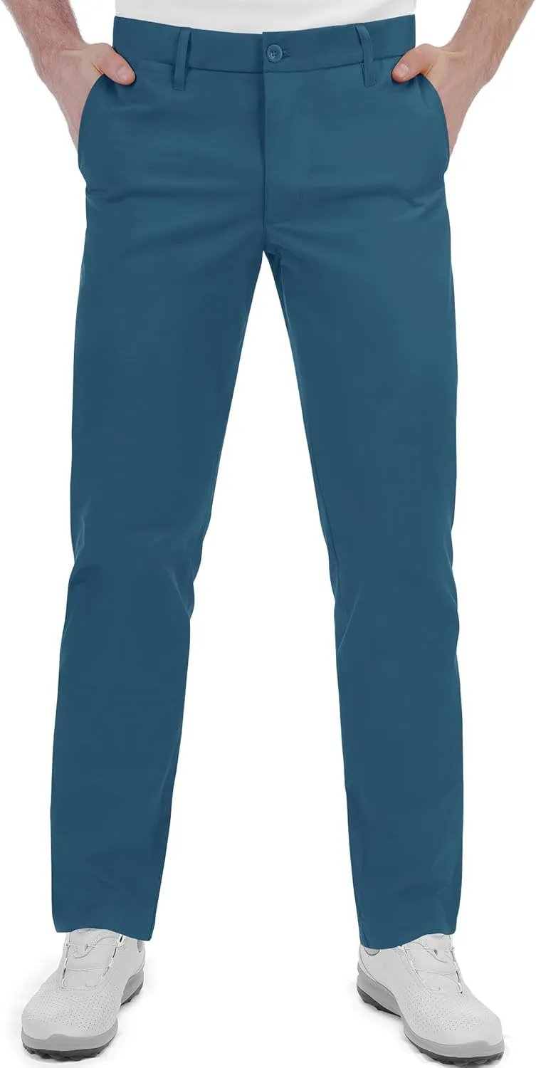 Men's Golf Pants Stretch Waist Slim Fit Tapered Classic Fit Golf Pants