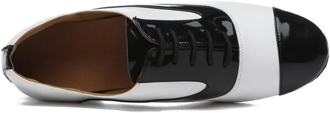 Men's Leather Round Toe Dancing Shoes for Latin Rumba Waltz Tango Performence Ballroom Dance Shoes