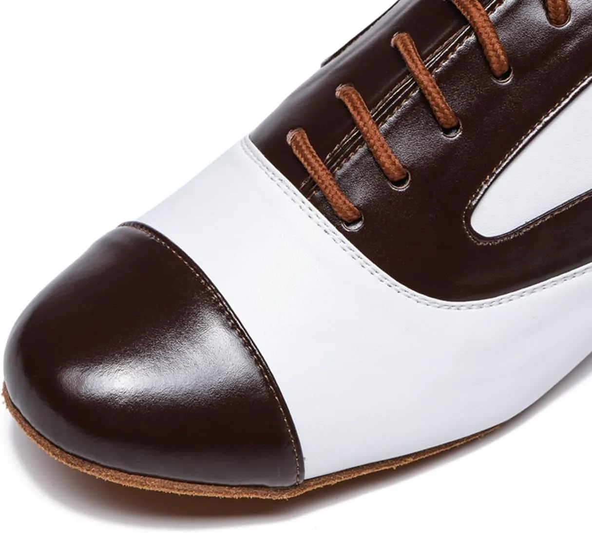 Men's Leather Round Toe Dancing Shoes for Latin Rumba Waltz Tango Performence Ballroom Dance Shoes