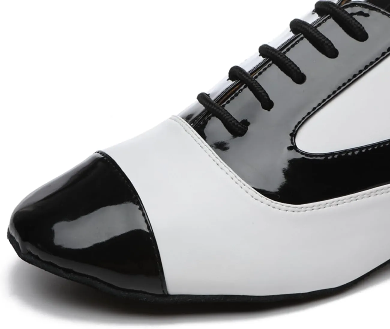 Men's Leather Round Toe Dancing Shoes for Latin Rumba Waltz Tango Performence Ballroom Dance Shoes