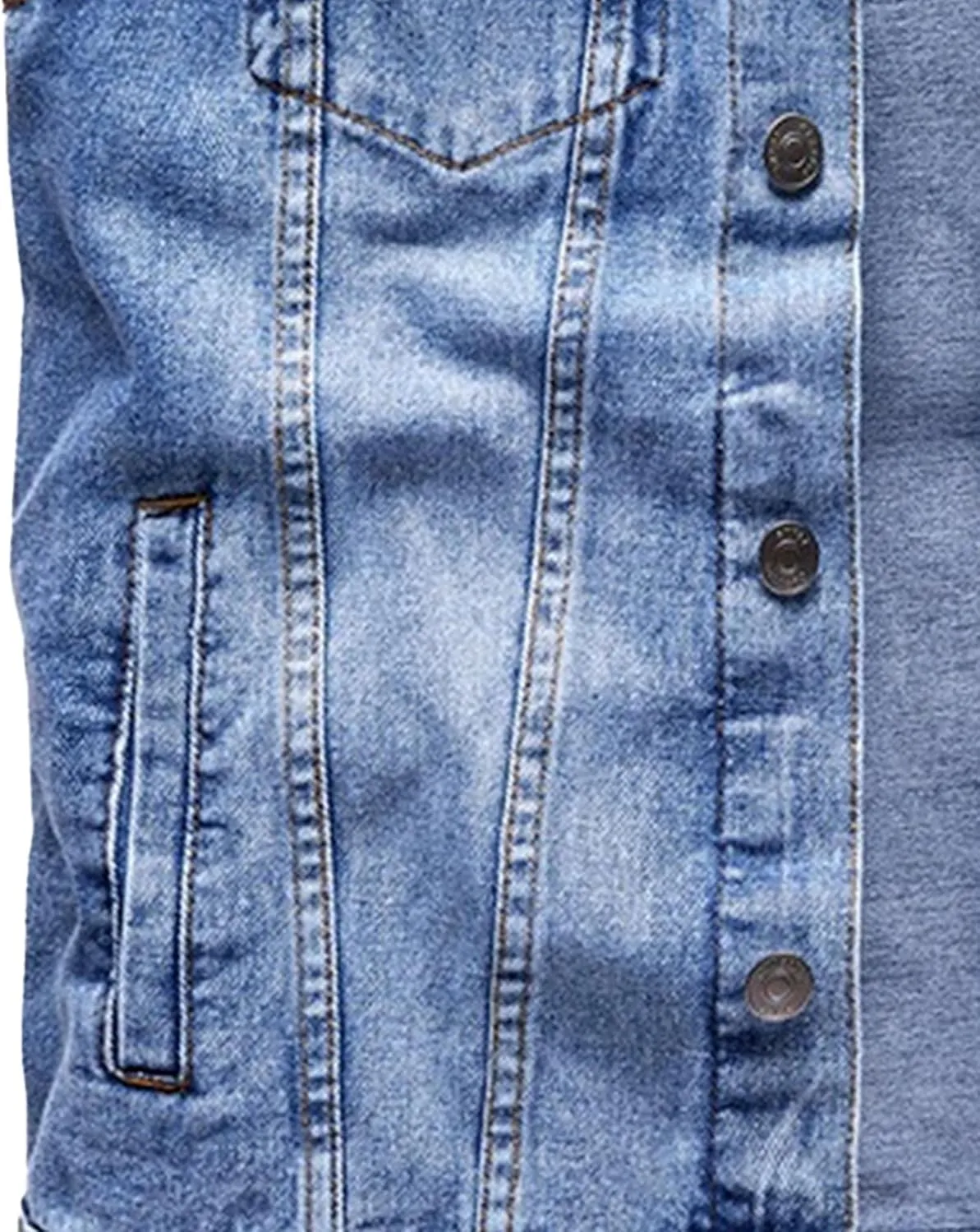 Men's Multi Pocket Denim Vest Trucker Sleeveless Jean Outerwear Casual Vintage Button Cowboy Vests