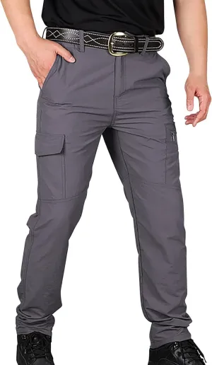 Men's Outdoor Cargo Pants Lightweight Hiking Tactical Jogger Pants Classic Fit Workout Multi Pockets