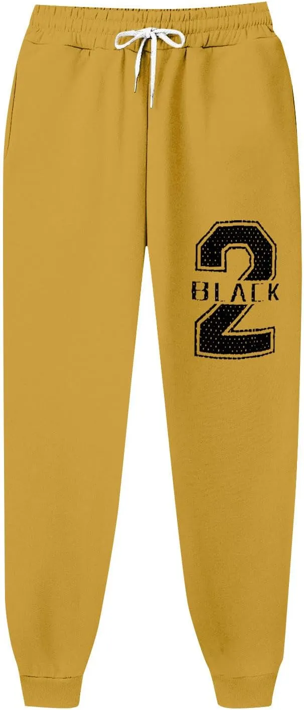 Mens Pants Casual Breathable Number Letter Printed with Pockets Comfy Moisture Wicking Jogger Pants