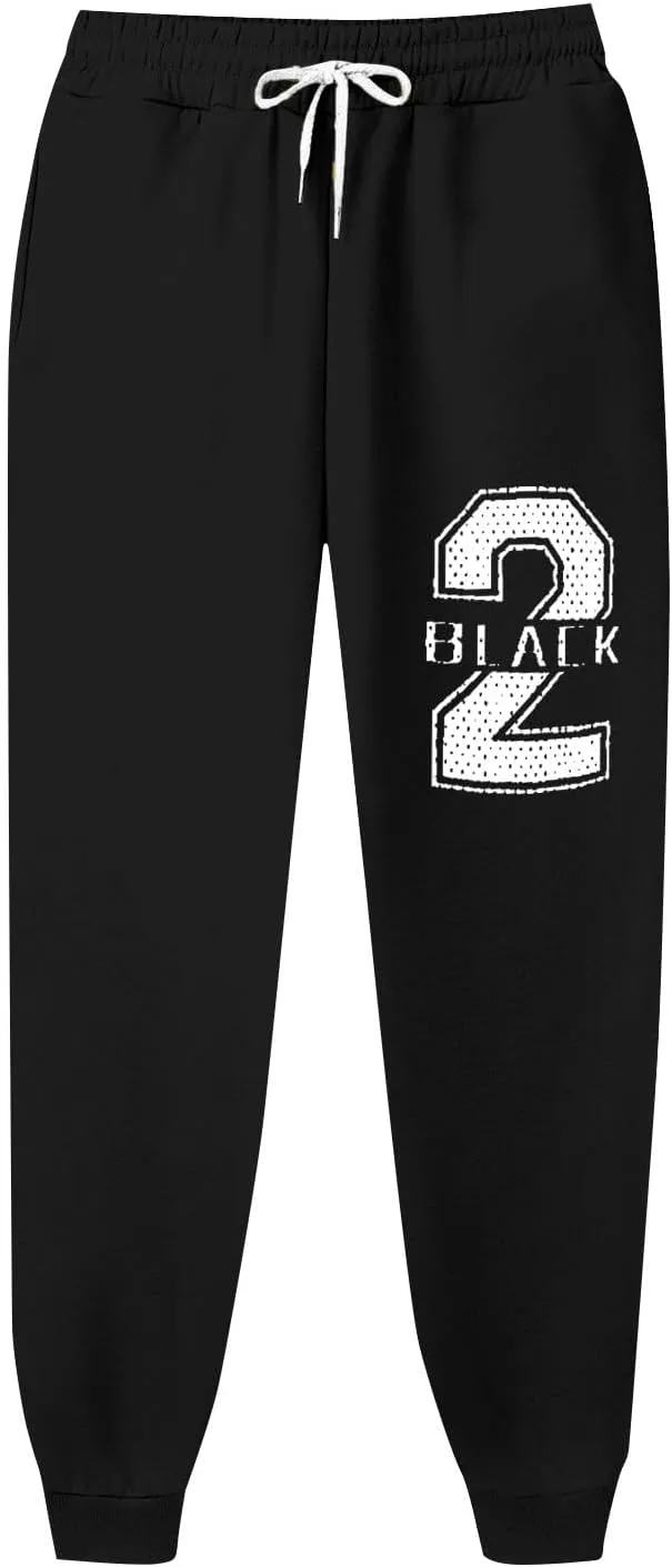 Mens Pants Casual Breathable Number Letter Printed with Pockets Comfy Moisture Wicking Jogger Pants