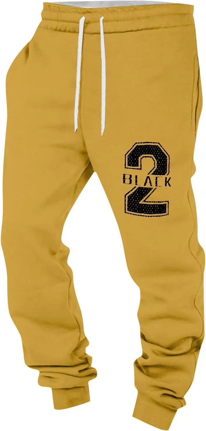 Mens Pants Casual Breathable Number Letter Printed with Pockets Comfy Moisture Wicking Jogger Pants