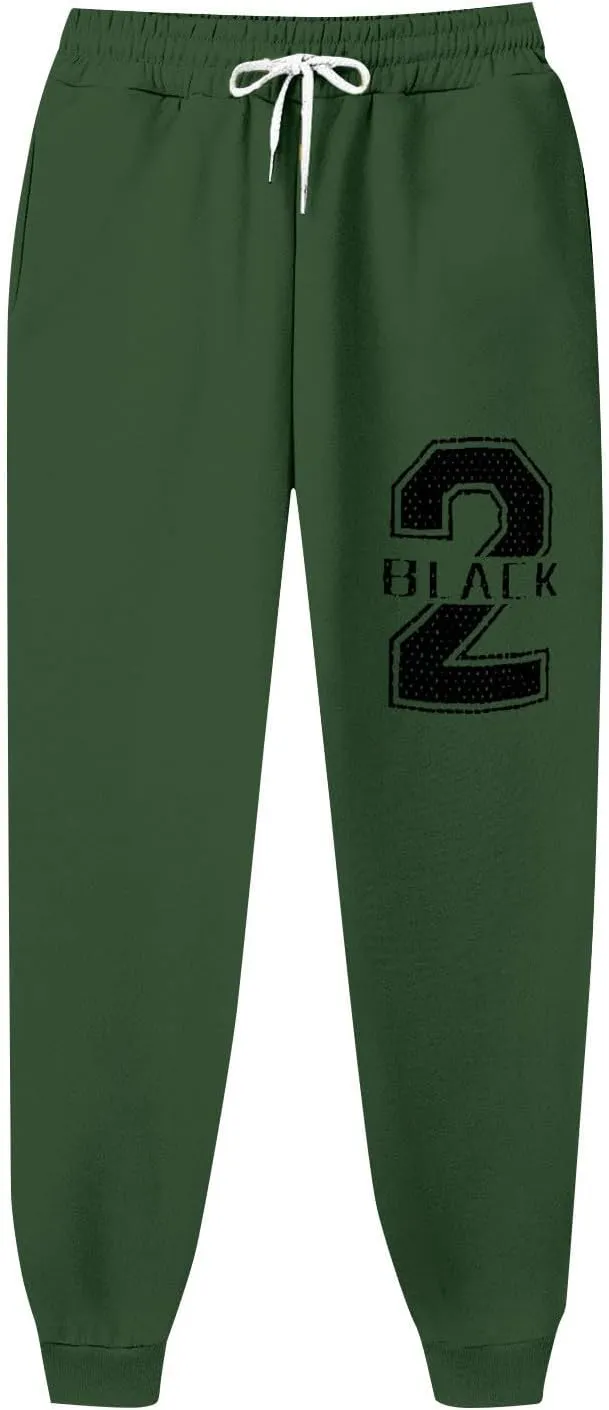 Mens Pants Casual Breathable Number Letter Printed with Pockets Comfy Moisture Wicking Jogger Pants