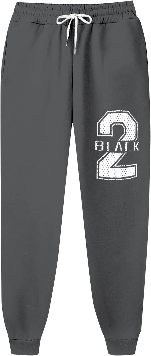 Mens Pants Casual Breathable Number Letter Printed with Pockets Comfy Moisture Wicking Jogger Pants