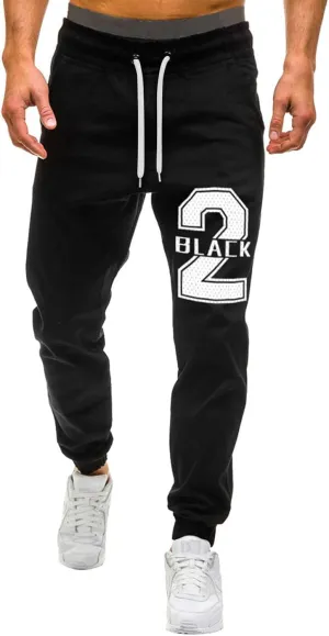 Mens Pants Casual Breathable Number Letter Printed with Pockets Comfy Moisture Wicking Jogger Pants