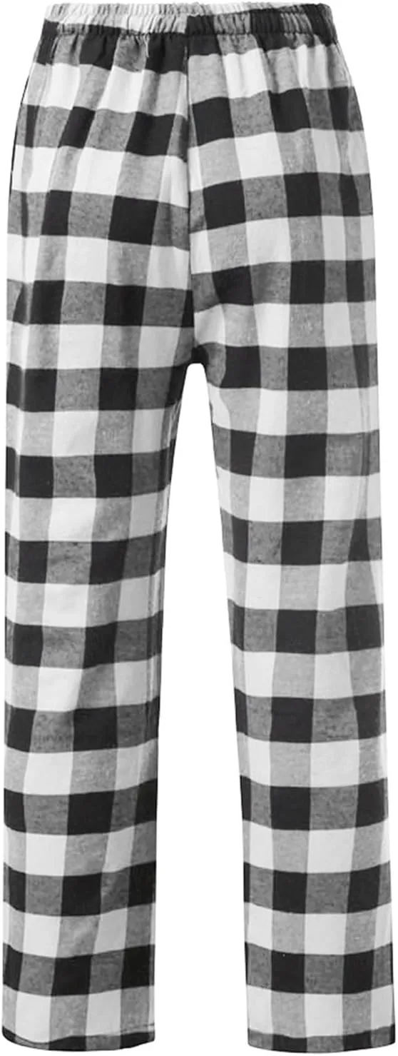 Mens Plaid Pajama Pants Cozy Lounge Pants Baggy Lightweight Buffalo Plaid Pjs Pants Sleepwear Drawstring Pj Bottoms