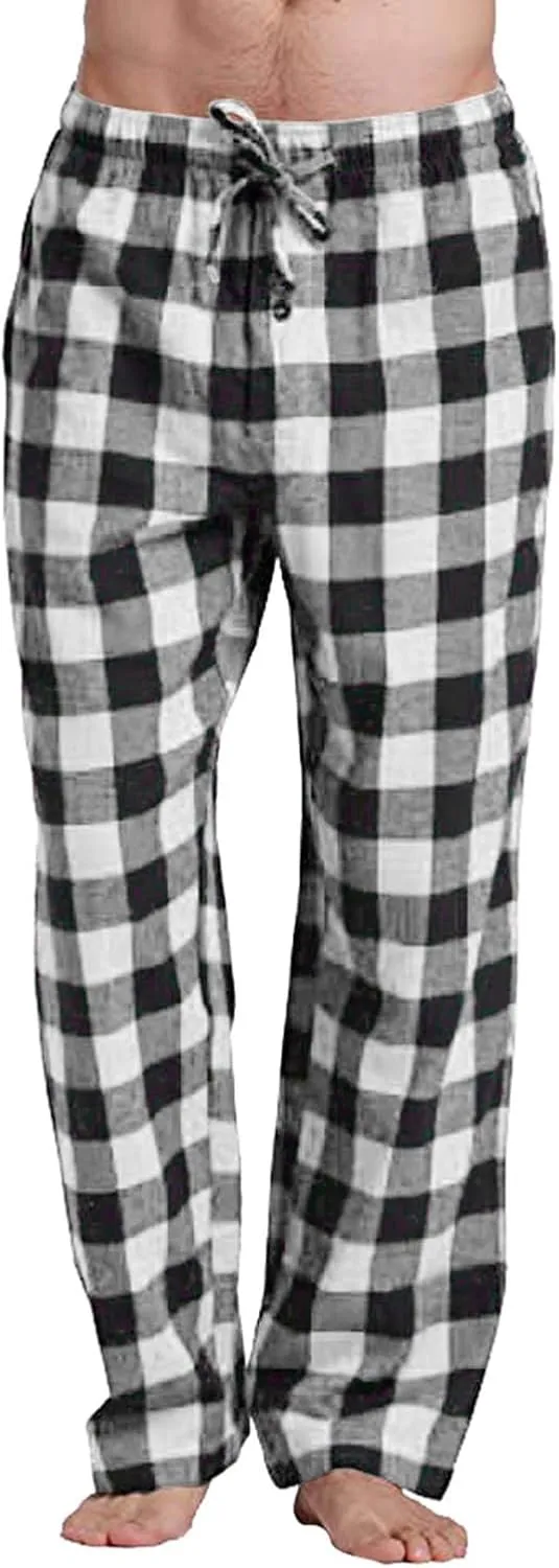 Mens Plaid Pajama Pants Cozy Lounge Pants Baggy Lightweight Buffalo Plaid Pjs Pants Sleepwear Drawstring Pj Bottoms
