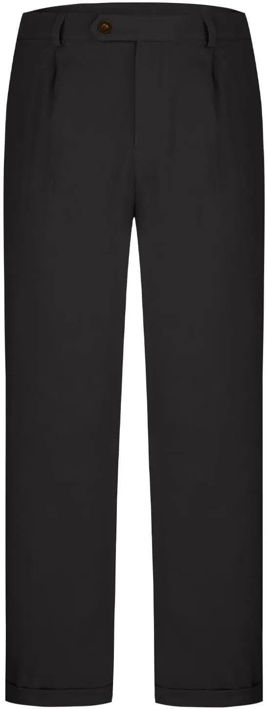 Mens Pleated Casual Dress Pants Straight Leg Regular Work Suit Trouser Lightweight Stretch Business Suit Long Pants