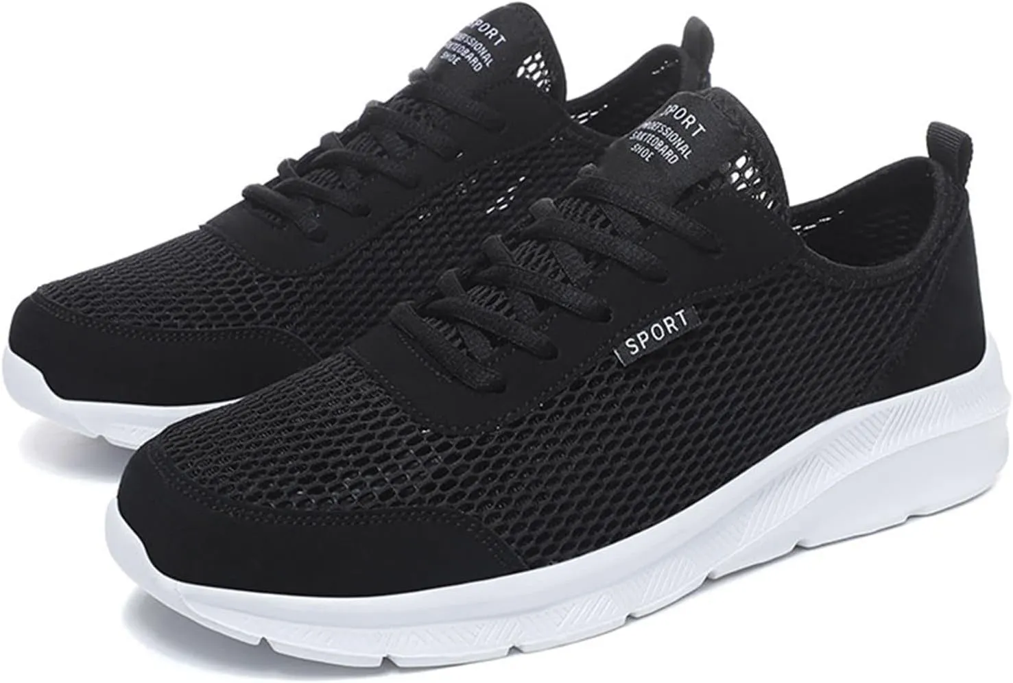 Men's Running Shoes Comfortable Sneakers Casual Lightweight Breathable Lace Up Mesh Walking Sports Shoes