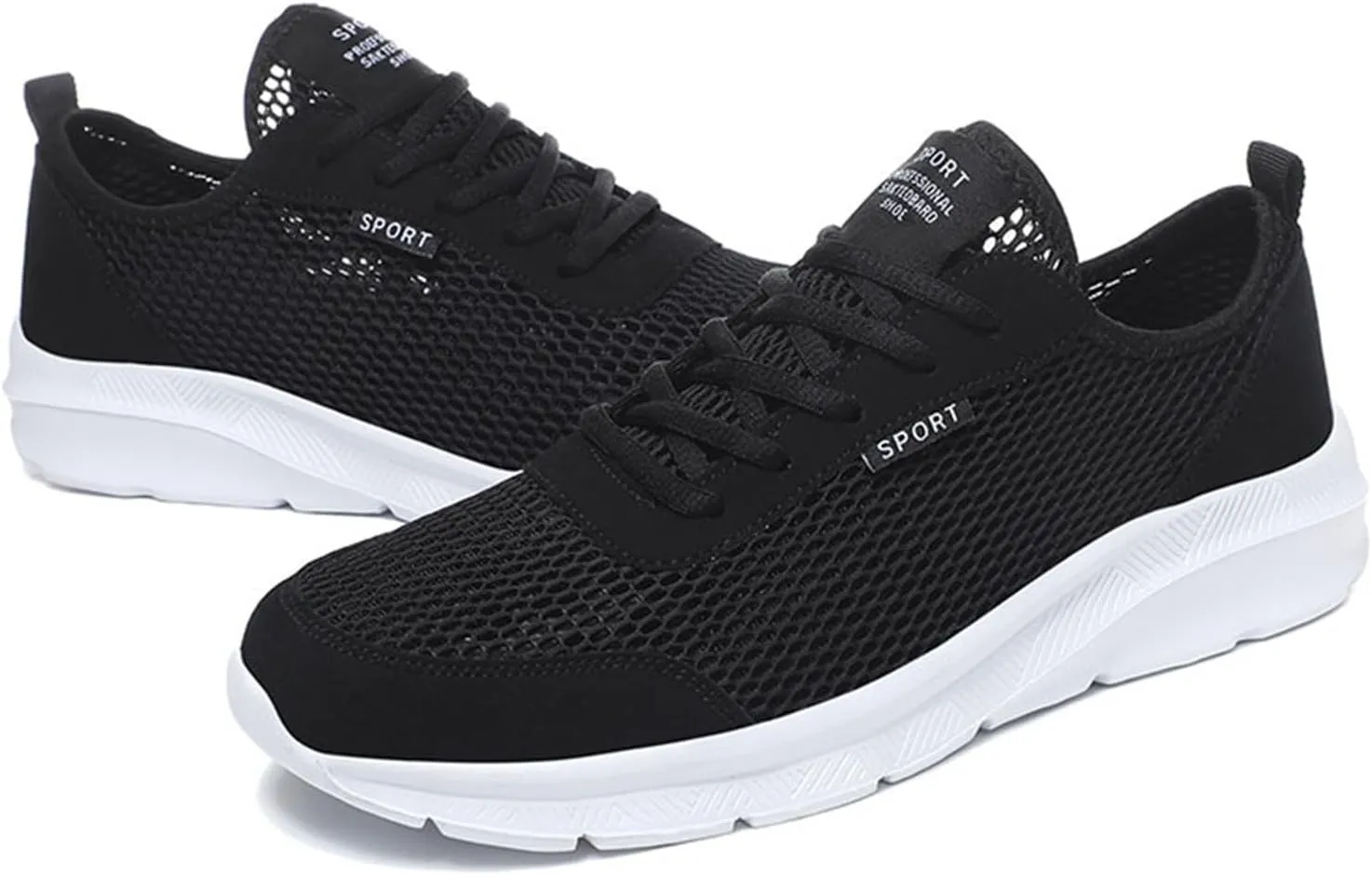 Men's Running Shoes Comfortable Sneakers Casual Lightweight Breathable Lace Up Mesh Walking Sports Shoes