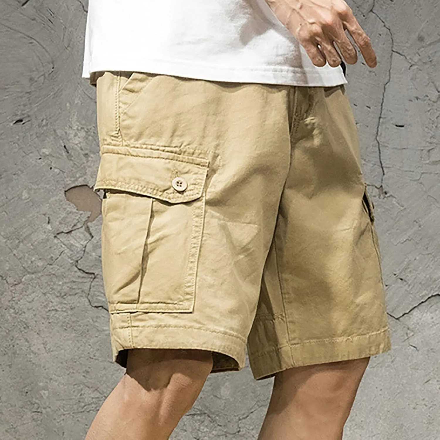 Mens Short Classic Fit Stretch Golf Activewear Featuring Elastic Waistband and Lightweight Outdoor Work Travel Design
