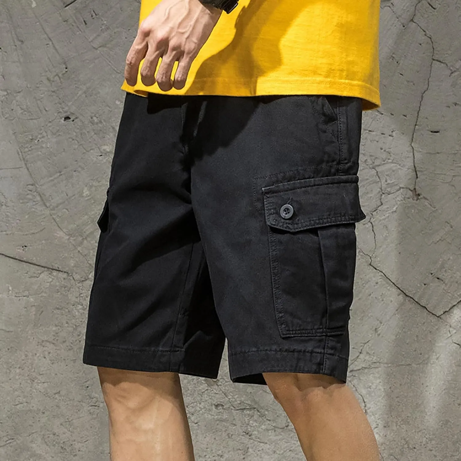 Mens Short Classic Fit Stretch Golf Activewear Featuring Elastic Waistband and Lightweight Outdoor Work Travel Design