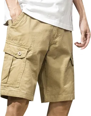 Mens Short Classic Fit Stretch Golf Activewear Featuring Elastic Waistband and Lightweight Outdoor Work Travel Design