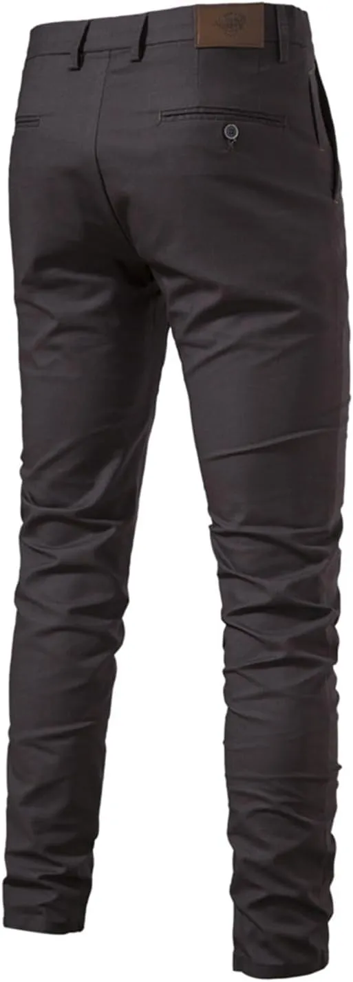 Men's Skinny-Fit Casual Stretch Chino Pant Classic Fit Flat Front Dress Pants Slim Fit Slacks Tapered Trousers