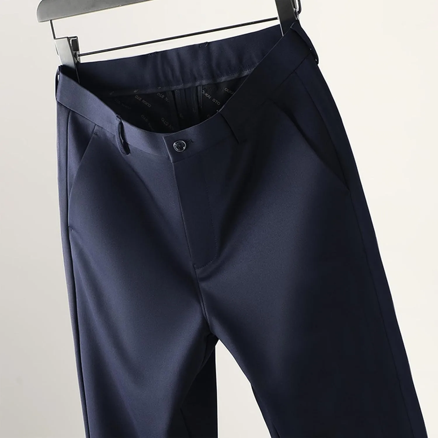 Mens Suit Dress Pants No Iron Casual Business Formal Pant Classic Fit Stretchy Expandable Waist Flat Front Trousers