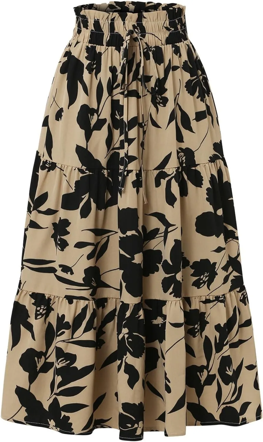 Midi Skirts Maxi Spring Flowy Boho Comfy Tiered Western Womens Long Skirt