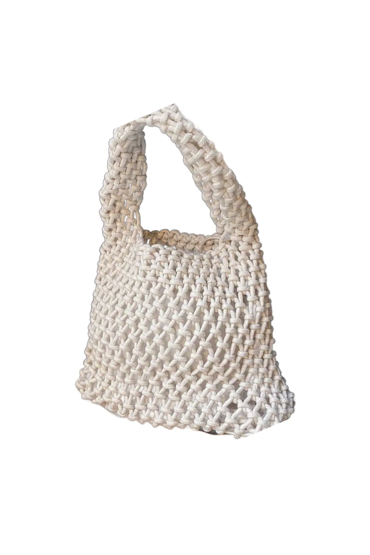 Mini Woven Knit Tote Bag (Ivory)