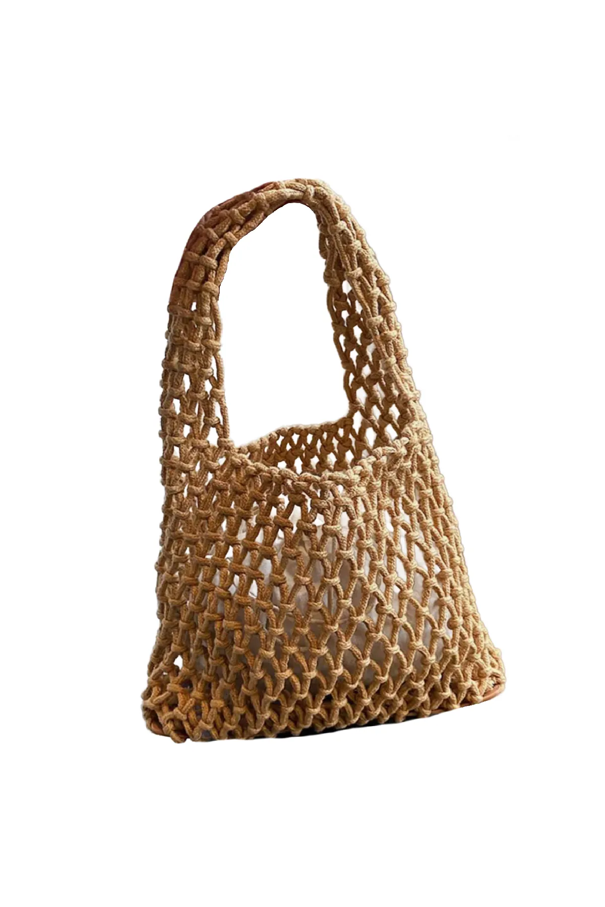 Mini Woven Knit Tote Bag (Kahki)