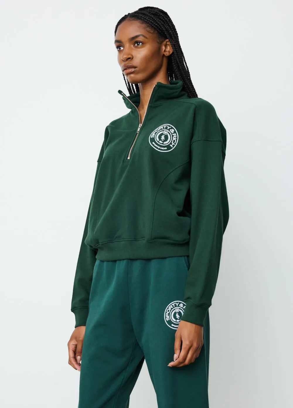 Monaco Flocked Quarter Zip Sweatshirt