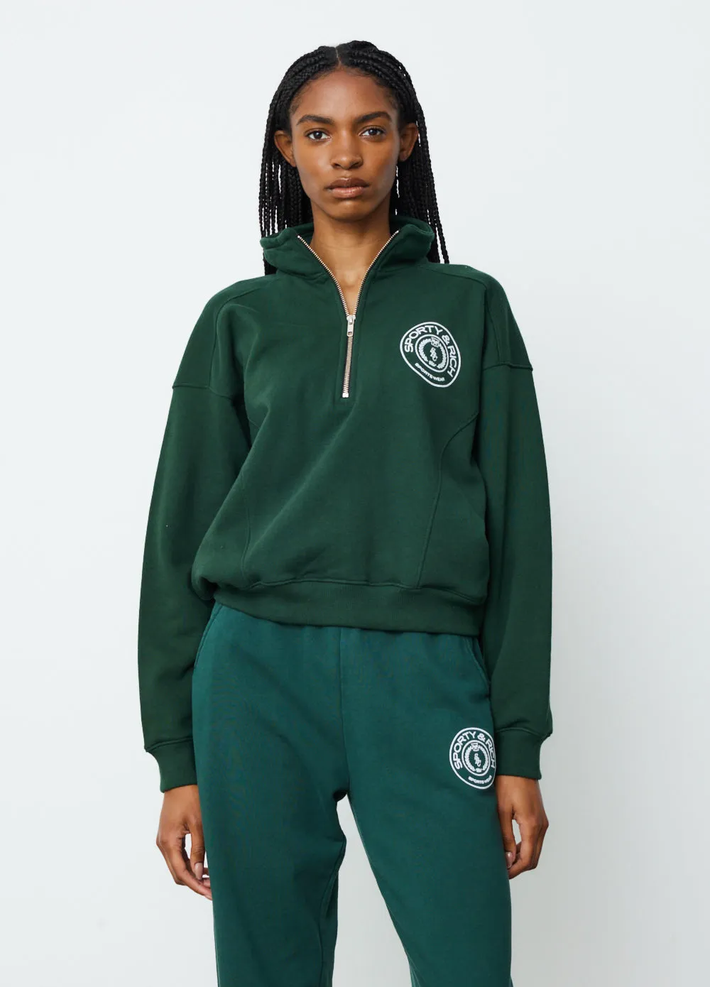 Monaco Flocked Quarter Zip Sweatshirt
