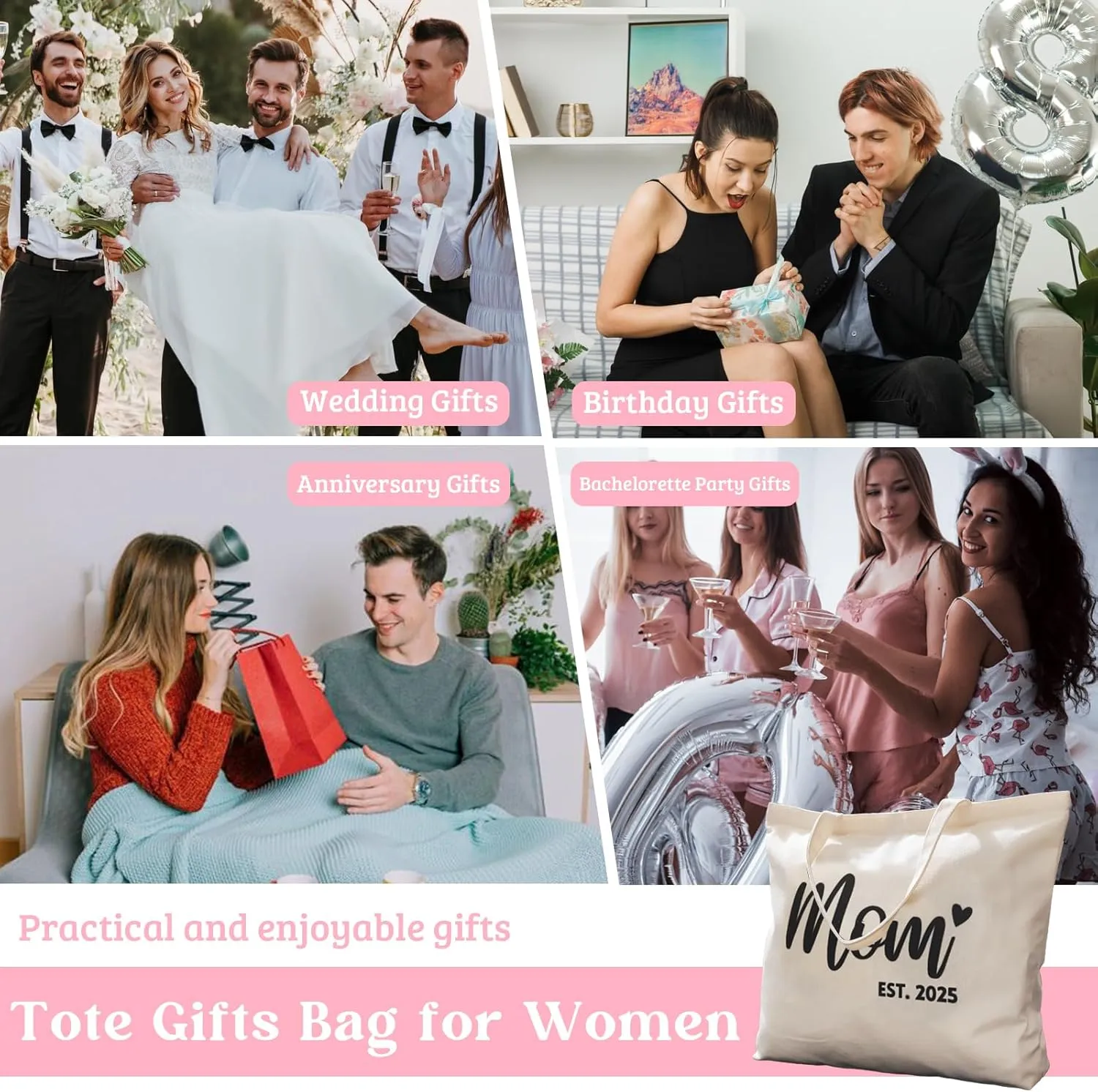 Mrs Bag Bridal Shower Gifts Mrs Gifts Bride Gifts Bachelorette Gifts Wedding Gifts for Bride Bag with Zip Pocket