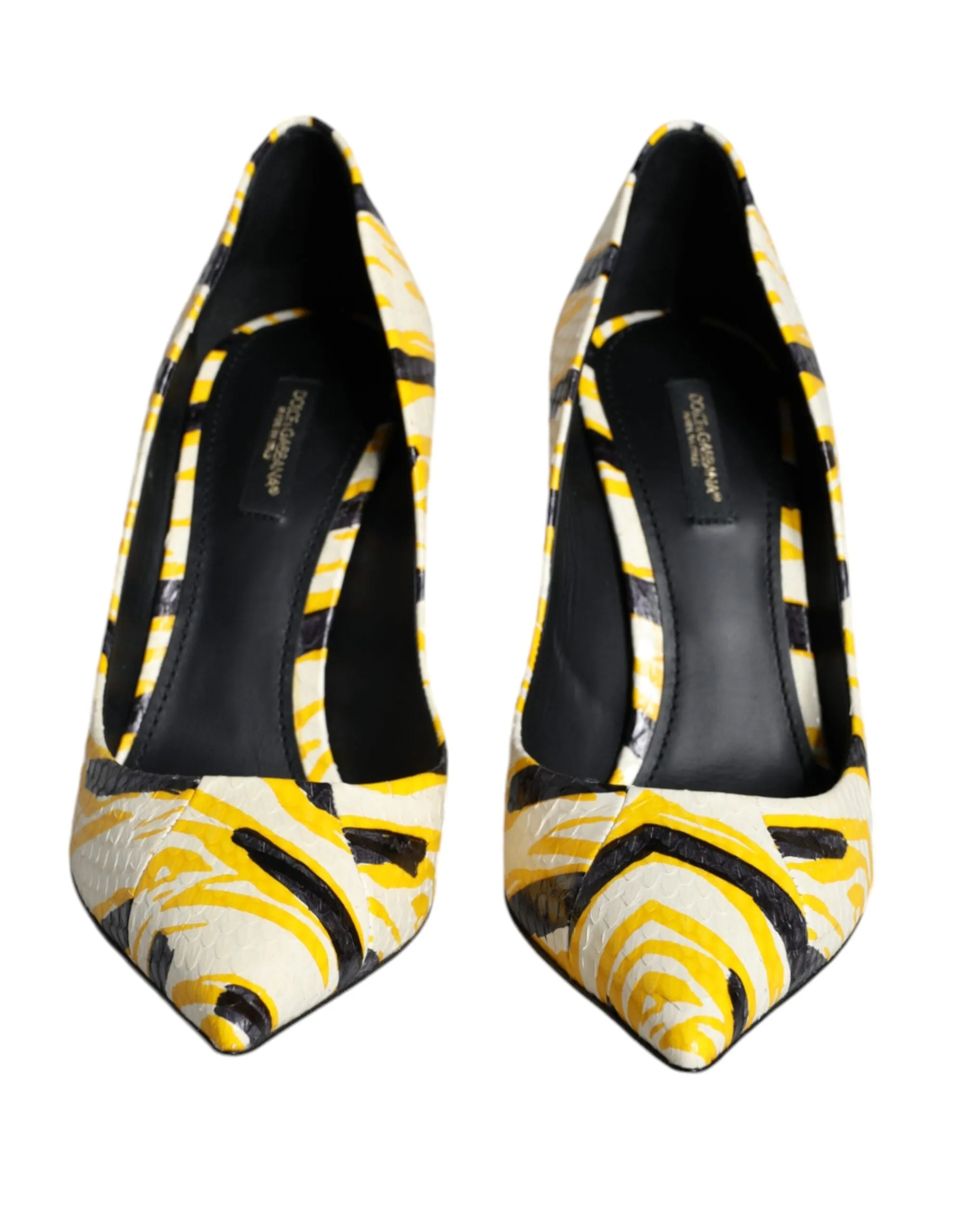 Multicolor Stripes Leather High Heels Pumps Shoes