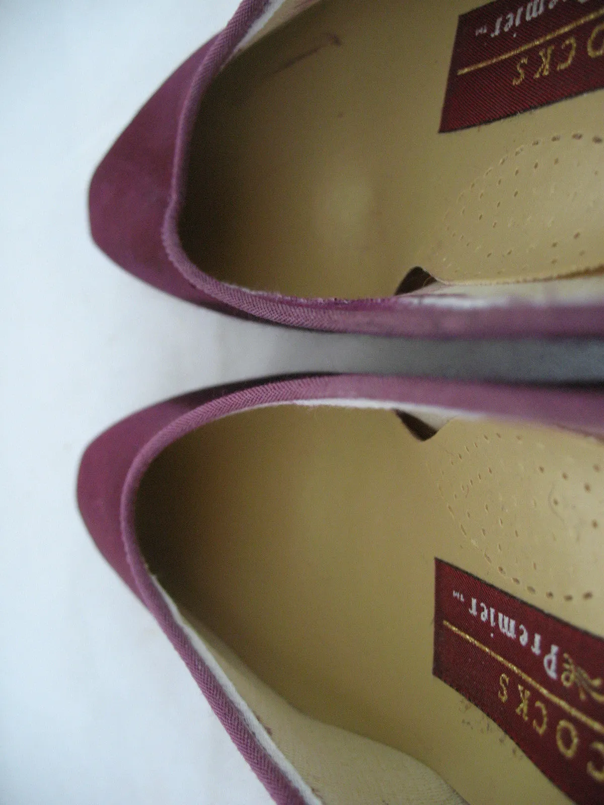 New Vintage Y2K 90s Peacocks Womens Pump Shoes High Heels Made USA Satin Purple