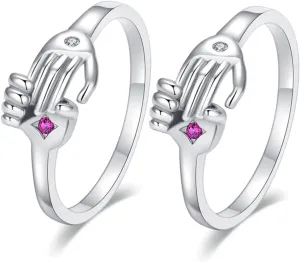 NOLITOY Silver Ring Women Couples Ring Set Adjustable Opening for Valentine's Day Present