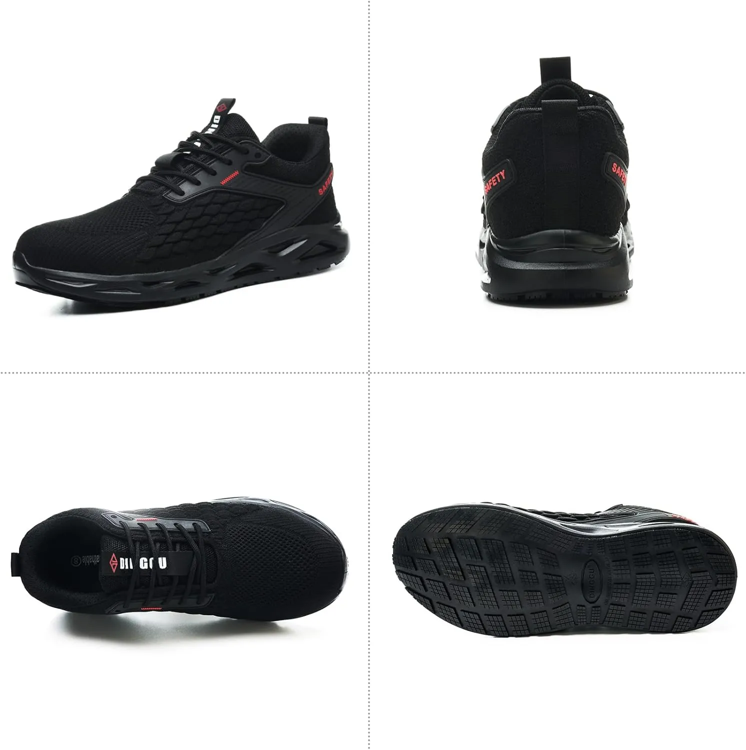 Non Slip Steel Toe Shoes for Men Women Comfortable Work Shoes Lightweight Safety Composite Toe Shoes