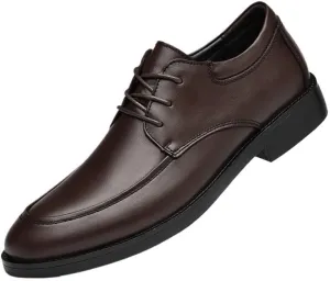 Office Formal Shoes for Men Vegan Leather Lace-up Plain Toe Prom Wedding Heel Non Slip Anti-Slip Low Top Rubber Sole Casual Shoe