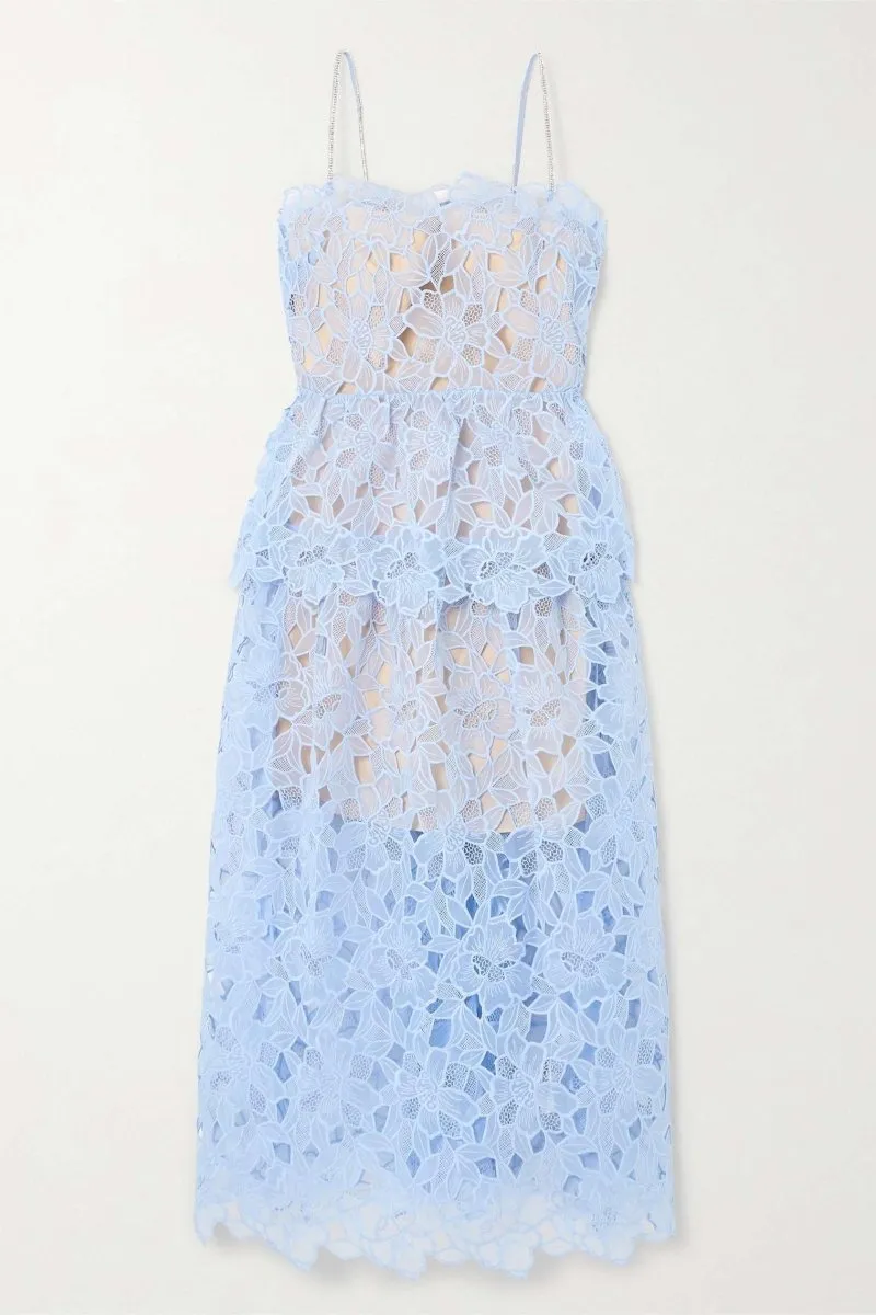 Ophelia Lace Tiered Cami Midi Dress