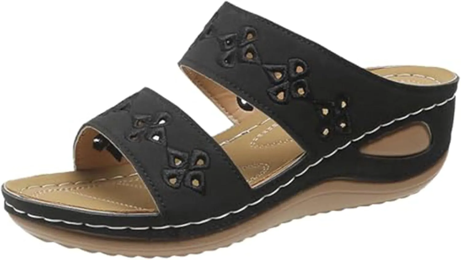 Orthopedic Sandals for Women with Arch Support Womens Walking Wedge Sandals Summer Slip On Comfortable Dressy Casual Slides Vacation Beach Shoes