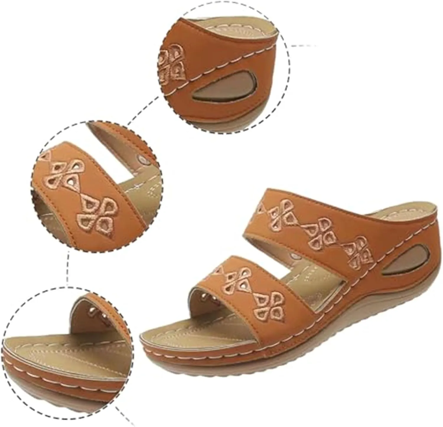 Orthopedic Sandals for Women with Arch Support Womens Walking Wedge Sandals Summer Slip On Comfortable Dressy Casual Slides Vacation Beach Shoes