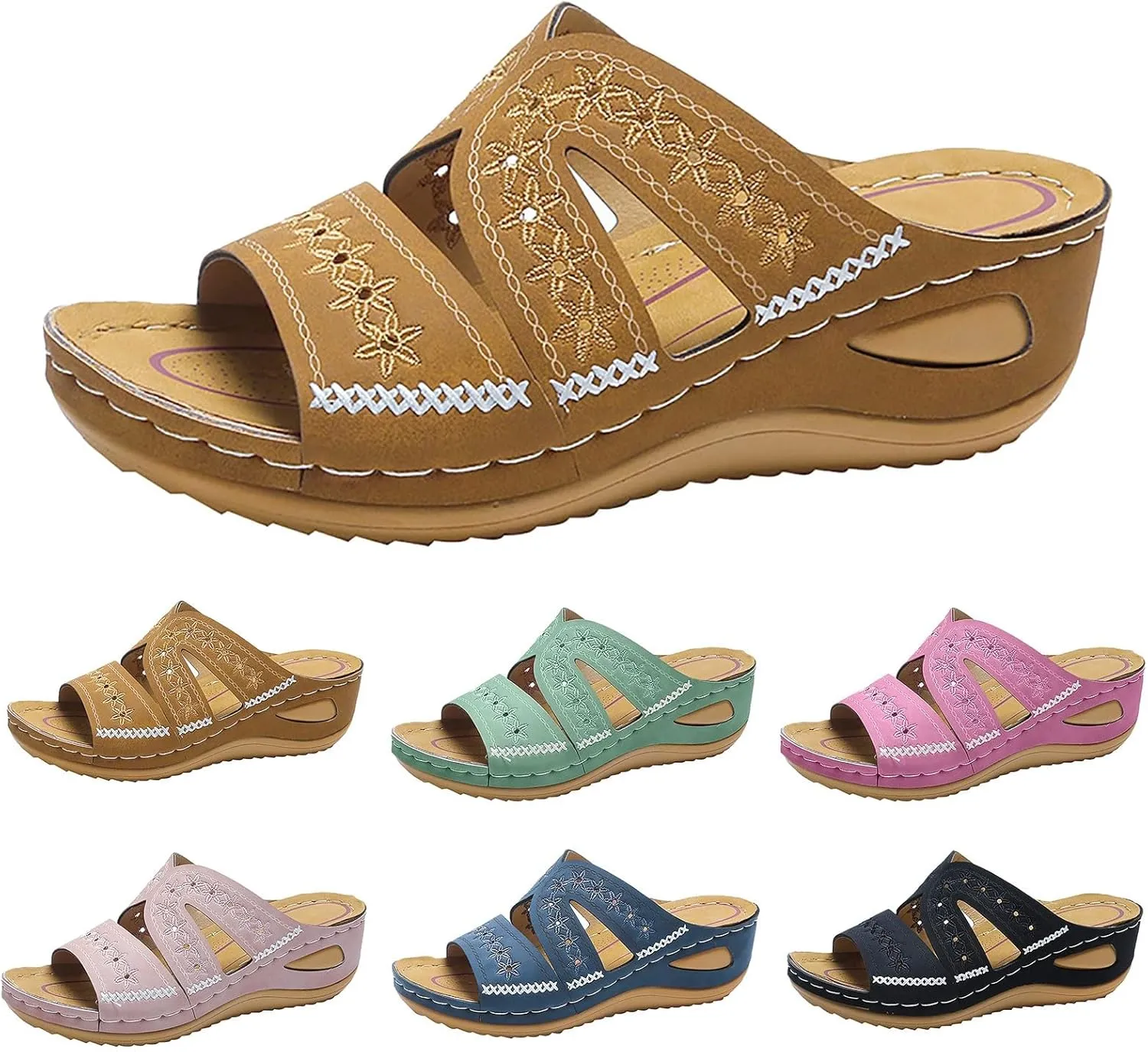 Orthopedic Sandals for Women, Women Dressy Summer Comfortable Sandals Wedge Sandals Arch Support Flip Flops Sandals
