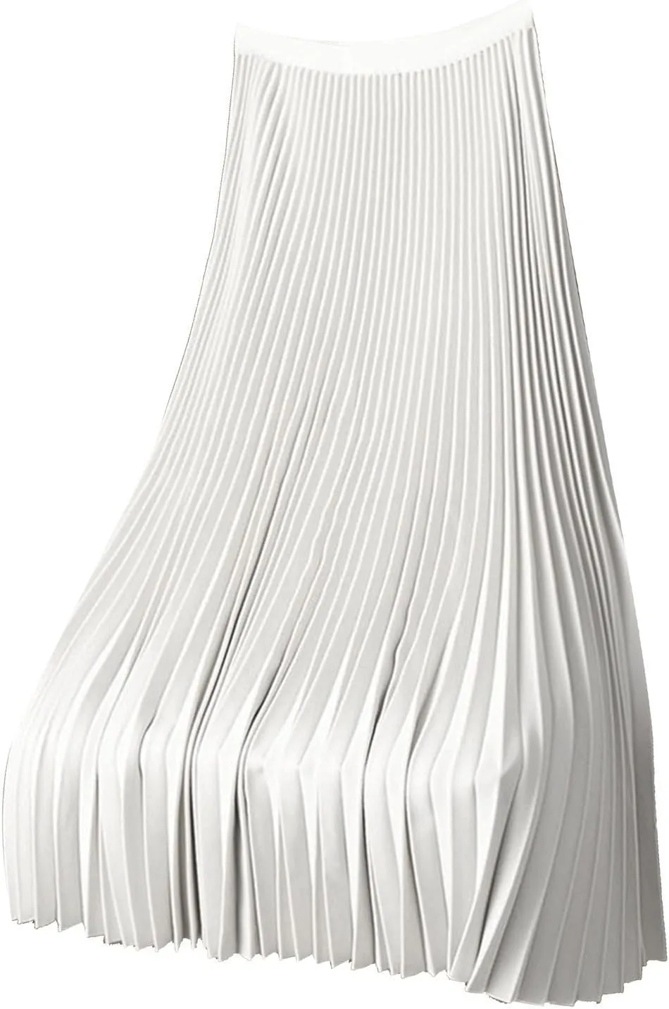 Pleated Midi Skirts for Women Plus Size High Waist Chiffon Flare Casual Skirt A Line Ruffle Cocktail Party Dresses